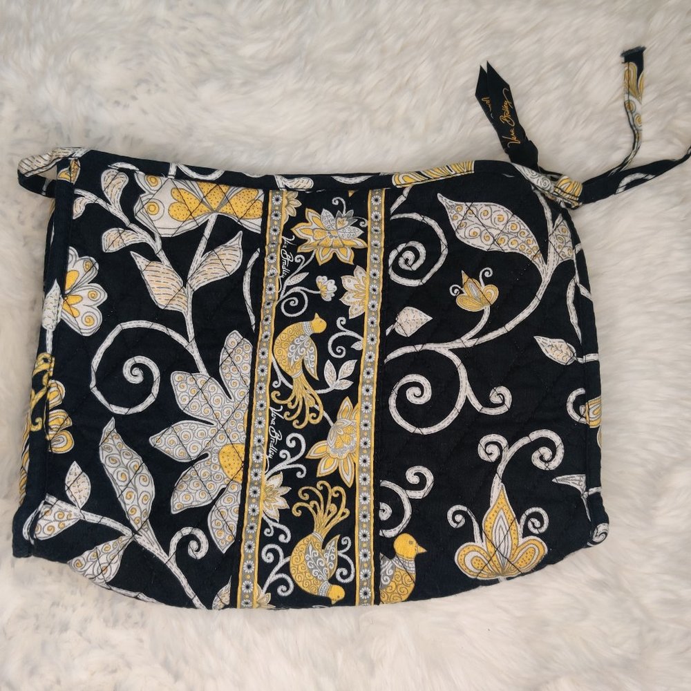 Vera Bradley Black and Yellow Makeup Clutch Bag Small